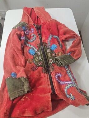 Rising International Colorful Embroidered Jacket with Ladybug Design 4t